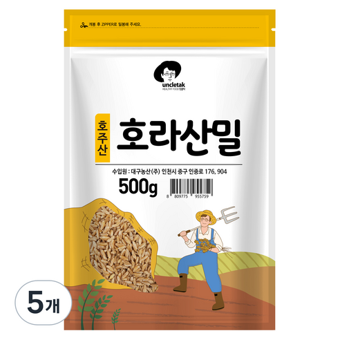 엉클탁 호주산 호라산밀, 500g, 5개