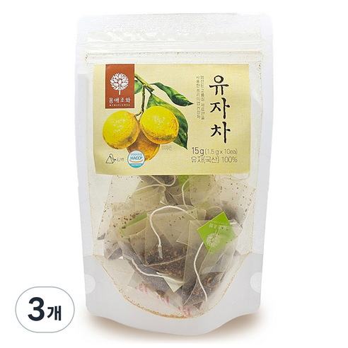 몸애조화 유자차 티백, 10개입, 3개, 1.5g