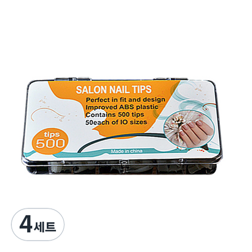 레귤러 네일 스퀘어팁 T31 10종 x 50p세트, 4세트, T31.레귤러팁500팁 내추럴