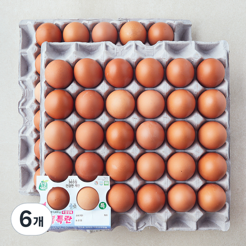 녹색계란 무항생제 인증 행복특란 3.6kg, 6개, 30구