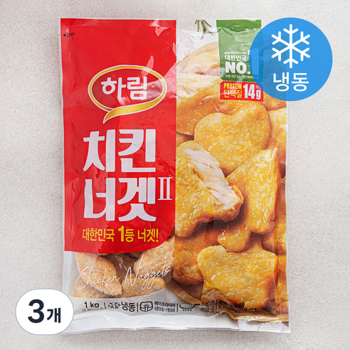 하림 치킨너겟 2 (냉동), 1000g, 3개