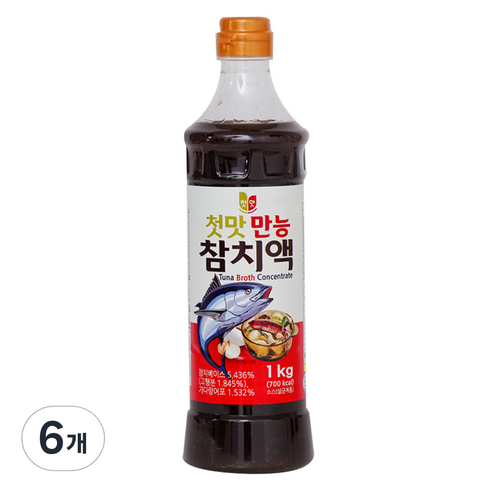 첫맛 만능 참치액, 1kg, 6개