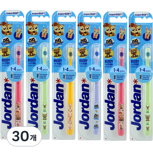 조르단 버디1 유아 칫솔, 랜덤 발송, 1개입, 30개