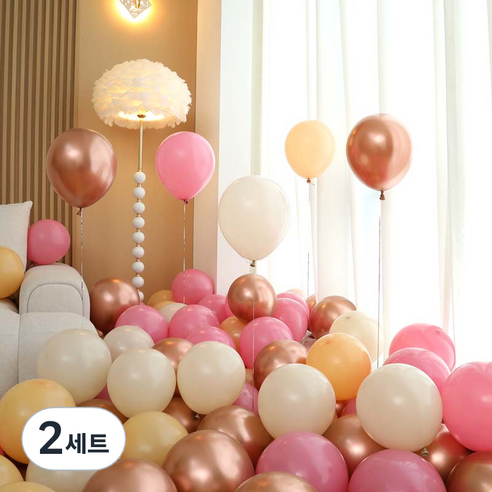 피앤비유니티 풍선 50p 세트 로즈골드, 13 로즈골드 앤더스티핑크 4색혼합 A, 2세트