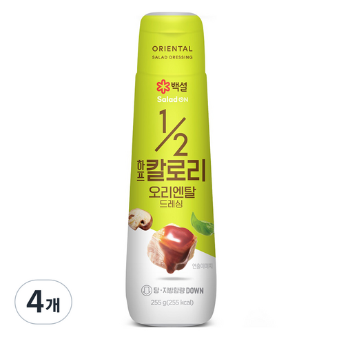 백설 하프칼로리 오리엔탈 드레싱, 255g, 4개