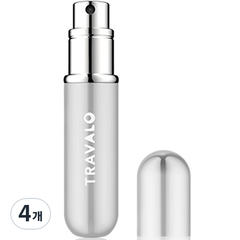 트라발로 클래식 뉴 펌핑식 충전 휴대용 향수공병 5ml, 실버, 4개