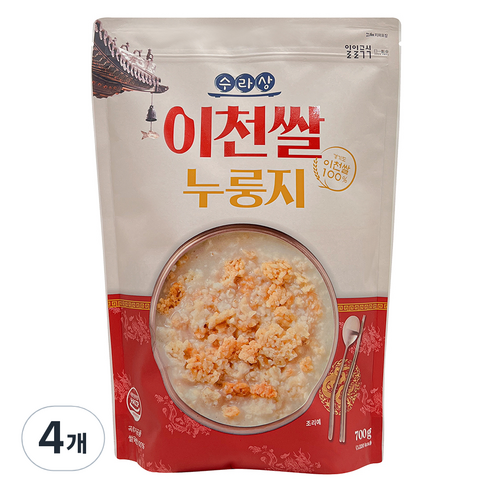 일일곡식 수라상 이천쌀 누룽지 700g, 4개