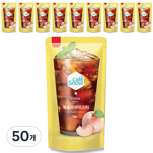 카페스노우 복숭아 아이스티, 230ml, 50개