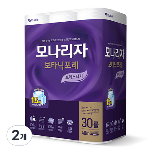 모나리자 보타닉포레 프레스티지 화장지 40m, 30롤, 2개