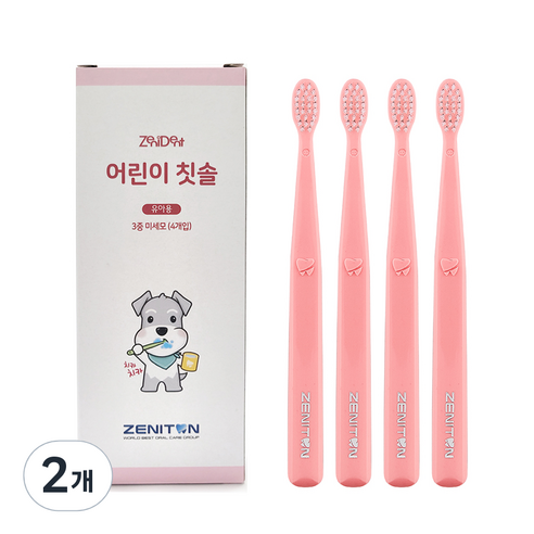 제니튼 제니덴트 어린이칫솔, 핑크, 4개입, 2개