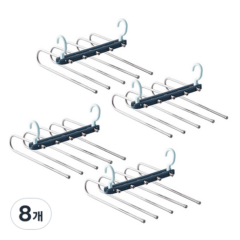 블럭마트 멀티 다기능 옷걸이, 블루, 8개