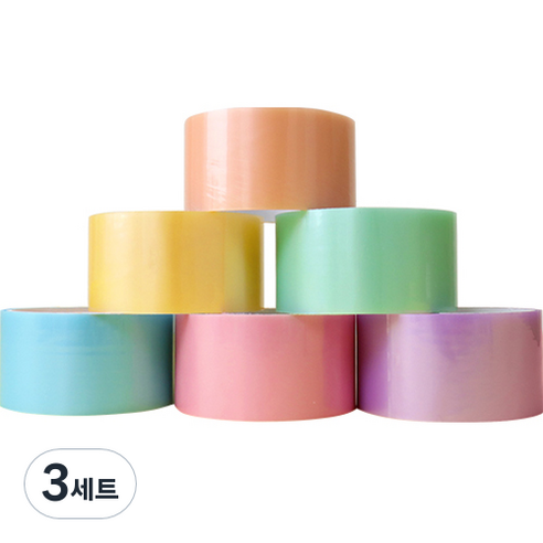 비팬시 펄 테이프공 만들기 6종 세트 4.8cm, 핑크, 오렌지, 옐로우, 민트, 블루, 퍼플, 3세트