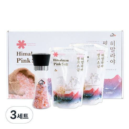 솔트플러스 히말라야 핑크 소금 3종 세트, 575g, 3세트