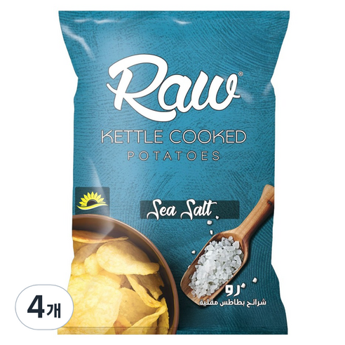 Raw 감자칩 씨솔트, 100g, 4개