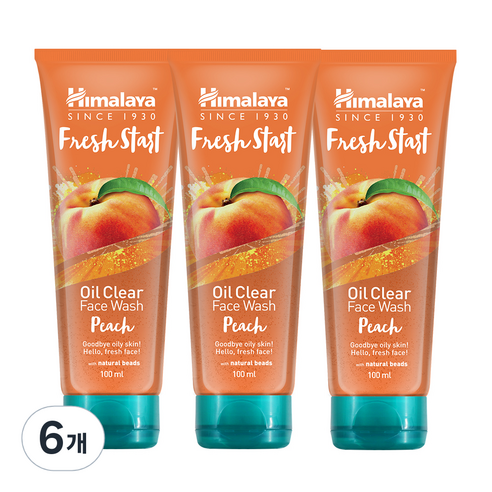히말라야 프레쉬 스타트 페이스 워시 클렌징 젤 피치, 100ml, 6개