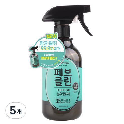 더블유드레스룸 페브클린 섬유탈취제 No.35 그린얼스, 500ml, 5개