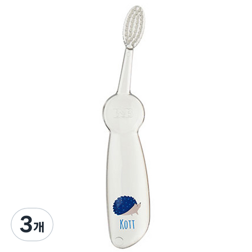 비앤비 아동용 칫솔 3단계, 투명, 1개입, 3개