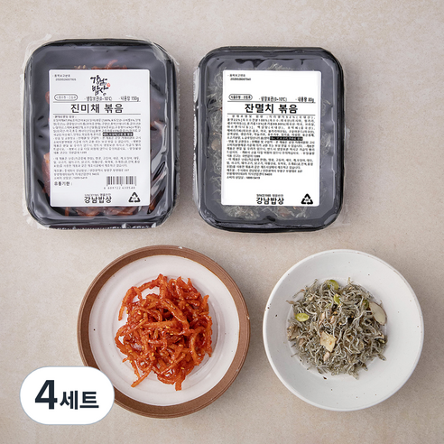 강남밥상 잔멸치볶음 80g + 진미채볶음 150g, 230g, 4세트