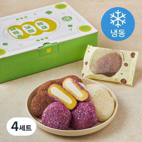 명담 찹쌀떡 3종 세트 (냉동), 40g, 9개입, 4세트
