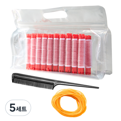 셀리본 헤어볼륨 롤스타 뿌리 볼륨펌 매직찍찍이 롯드 6호 세트, 5세트, 랜덤발송(롯드)