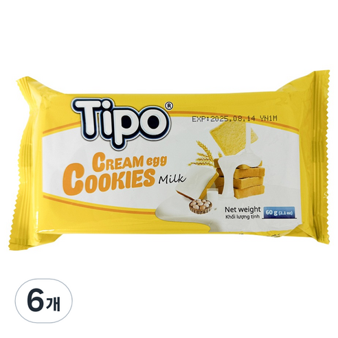 티포 에그 쿠키 밀크, 6개, 60g