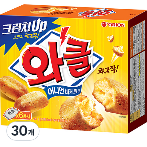 오리온 돌아온 와클 어니언바게트맛, 38g, 30개