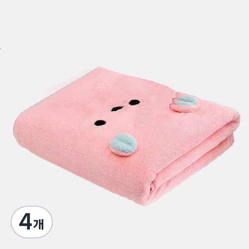 원이네 보들보들 귀여운 바스타월, 핑크, 4개