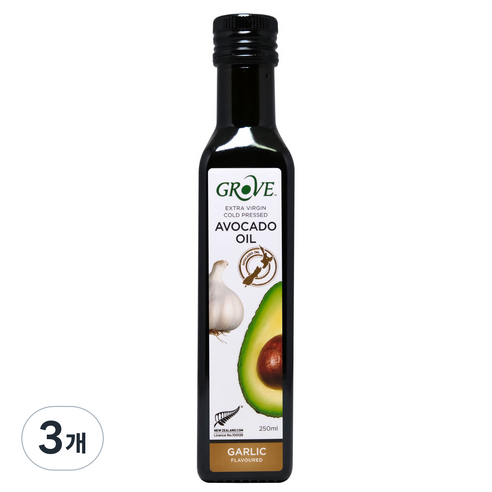 그로브 아보카도 오일 마늘향, 250ml, 3개