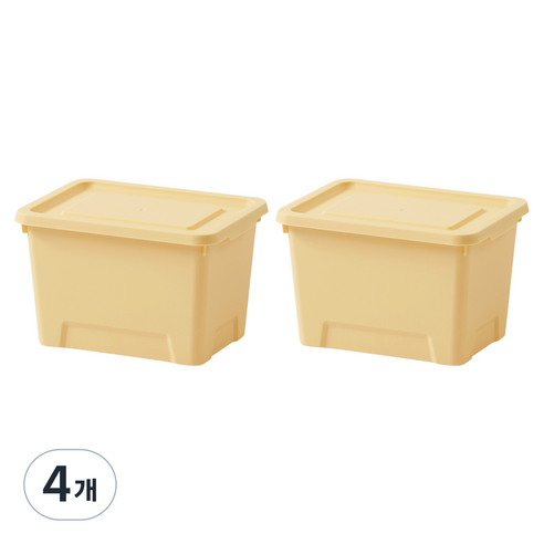 룸앤홈 국내 제조 마일드 수납박스, 버터옐로우, 4개