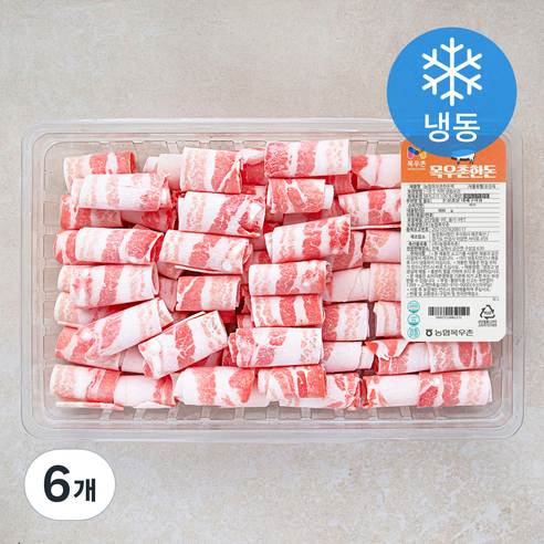 목우촌 한돈 대패 삼겹살 구이용 (냉동), 800g, 6개