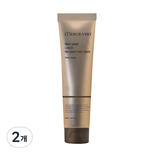 로더베르 맥주효모 리브인 노워시 트리트먼트 헤어팩 화이트머스크, 150ml, 2개
