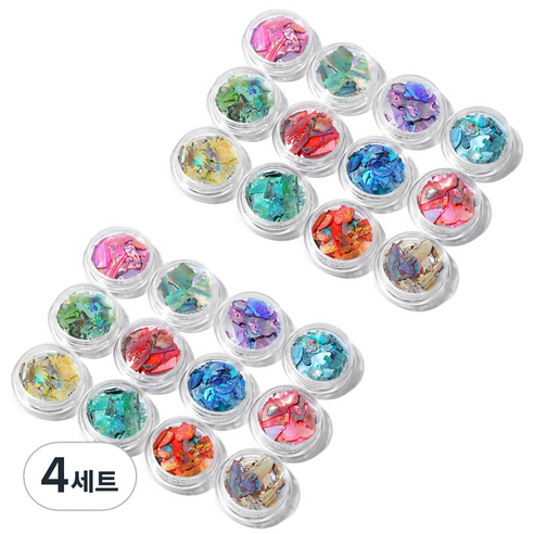 스위스녹스 자개 글리터 네일 파츠 12종 세트, 4세트, 03