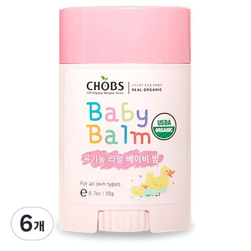 찹스 유기농 리얼 베이비 밤, 20g, 6개