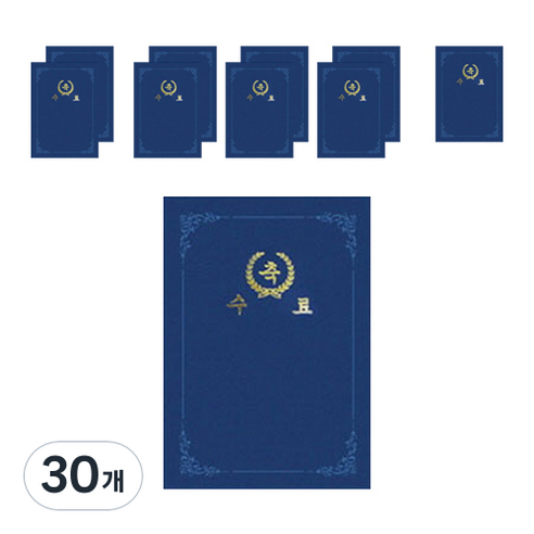다니엘문구 매직패브릭 이중접착끼움식 종이 상장케이스 350g, 수료 청색, 30개