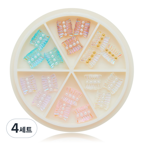 로나우디 네일파츠 오로라네일 진주레이스 세트 L02026, 4세트, 혼합색상