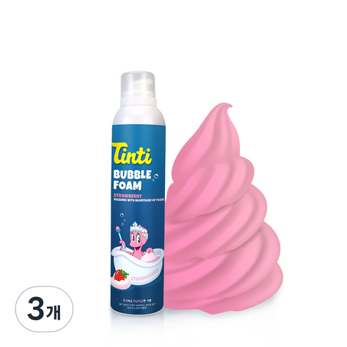 틴티 유아용 버블폼 클렌저 딸기향, 200ml, 3개