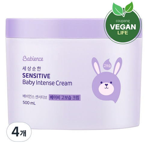 베비언스 세상순한 센서티브 베이비 고보습 크림, 500ml, 4개