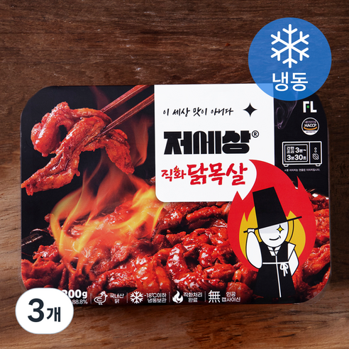 저세상 직화 닭목살 (냉동), 200g, 3개