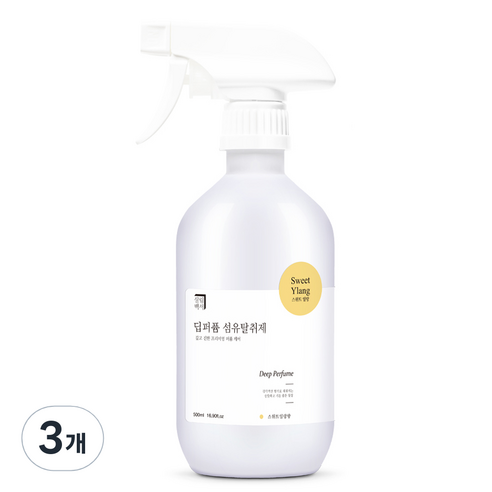 살림백서 딥퍼퓸 섬유탈취제 본품, 500ml, 3개, 스위트일랑
