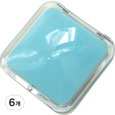 더블제이 파스텔 휴대용 양면 미니 손거울 B타입, 블루, 6개