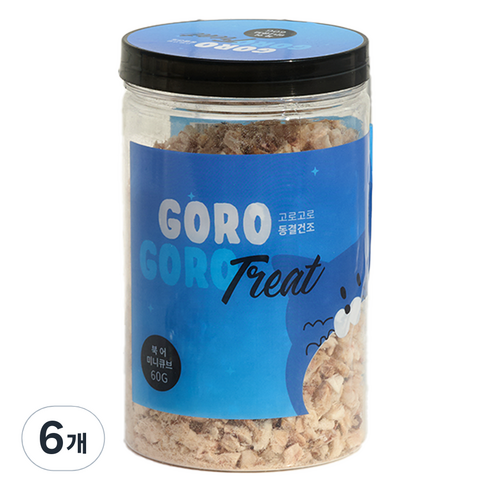 gorogoro 반려동물 미니큐브 트릿 동결건조간식, 6개, 60g, 북어
