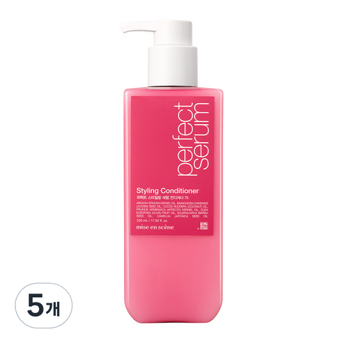 미쟝센 퍼펙트 스타일링 세럼 컨디셔너 파우더리향, 530ml, 5개