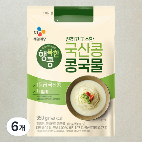 행복한콩 콩국물, 350g, 6개
