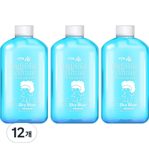 폴메디슨 대용량 키즈 아토 버블 슬라임 스카이블루 스카이블루, 12개, 550ml