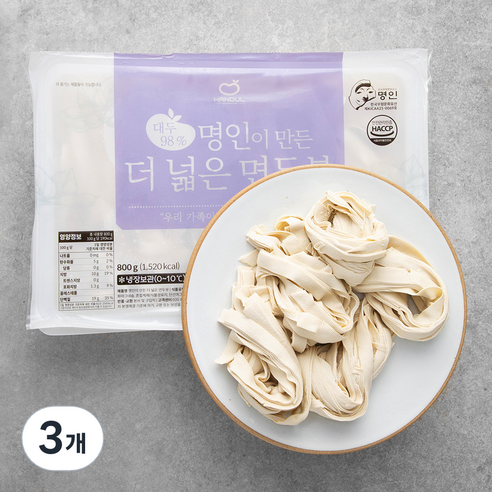 한둘 명인이 만든 더 넓은 면두부, 800g, 3개