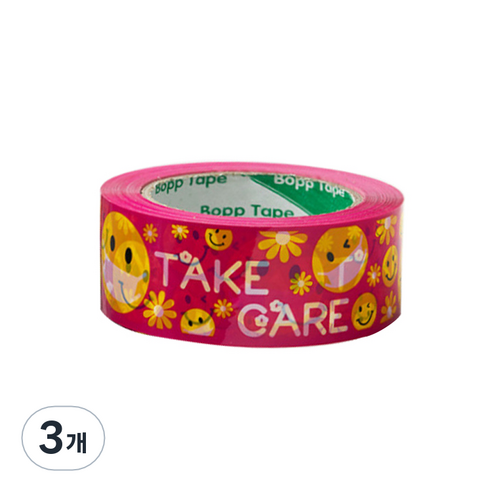 에이러블 포장용 박스테이프 45mm x 100m B0210, 12 스마일, 3개