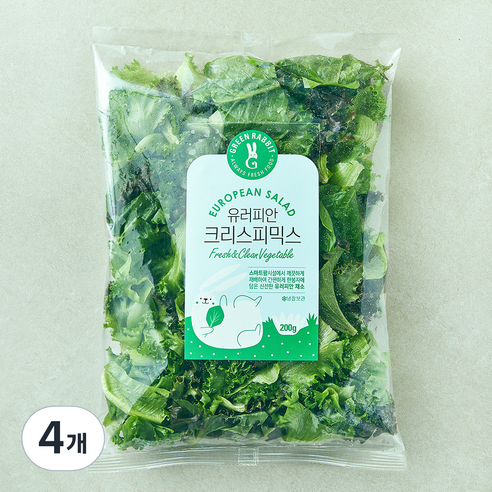 그린래빗 유러피안 크리스피믹스 샐러드, 200g, 4개
