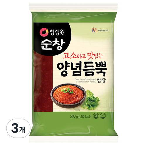 청정원 순창 양념듬뿍 쌈장 비닐, 500g, 3개