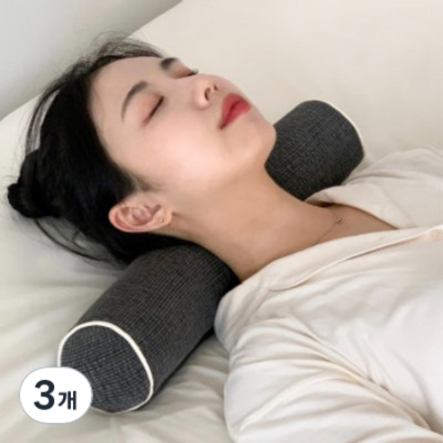 집앤콕 비즈폼 누비 목베개, 진그레이, 3개