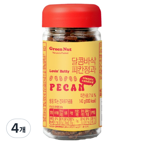 그린너트 달콤바삭 피칸정과, 140g, 4개